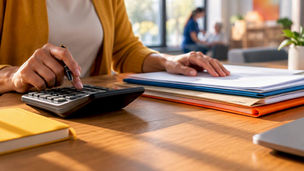 Owner reviewing home care margin figures
