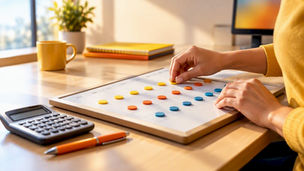 Hands planning payroll and reimbursement dates
