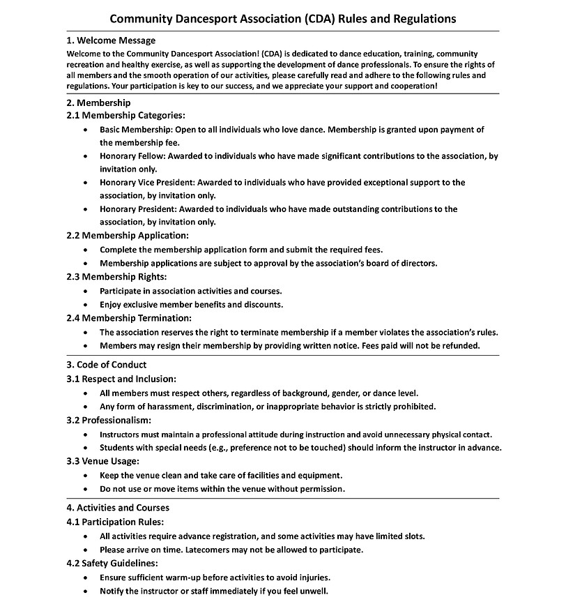 Rules & Regulation 1
