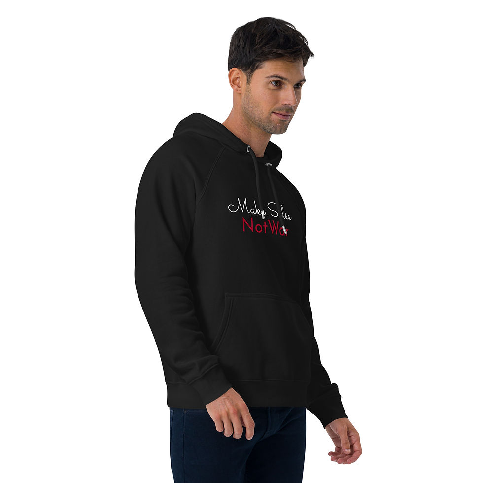 Thumbnail: Make Salsa Not War Unisex eco raglan hoodie