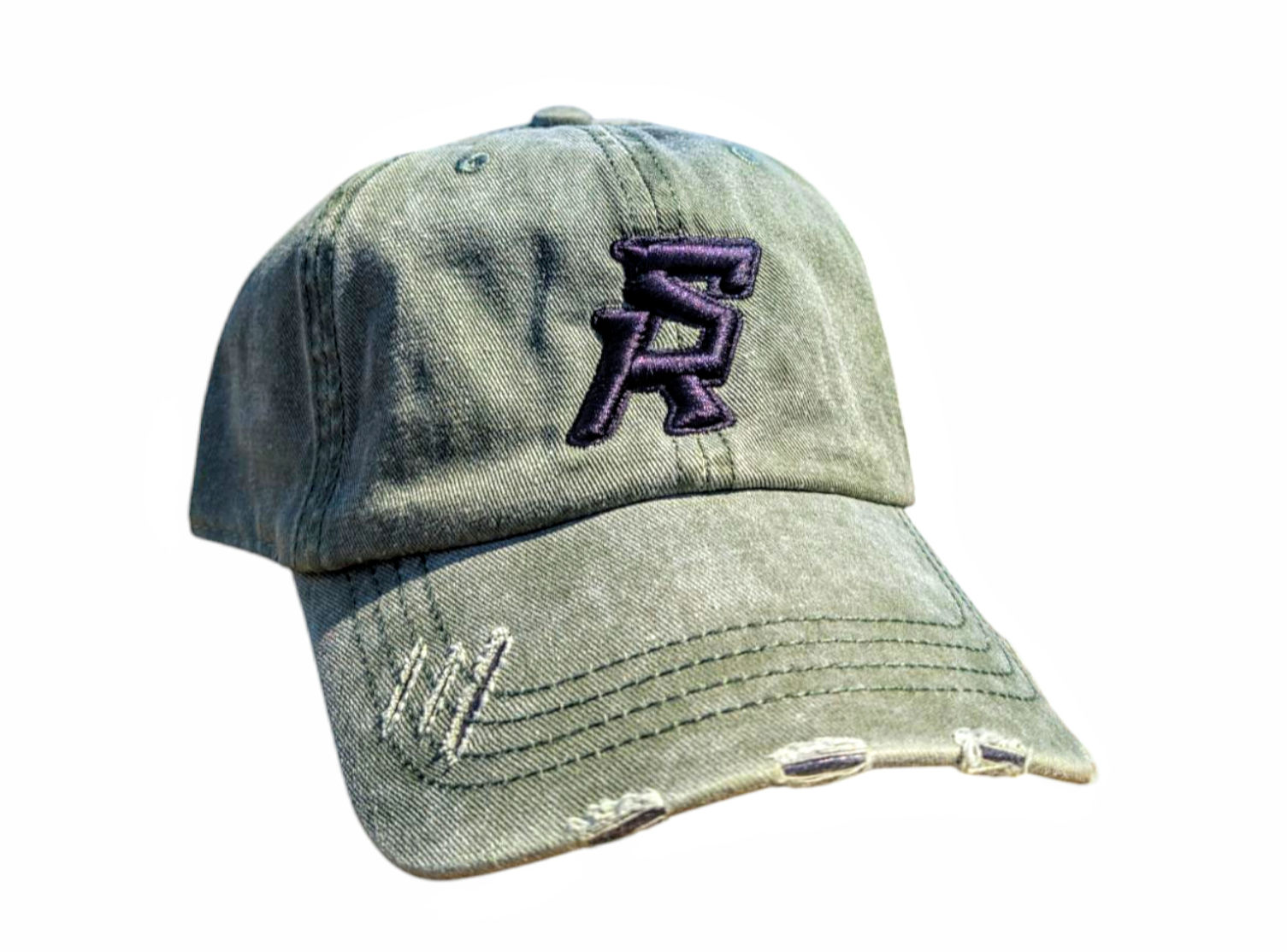 Distressed Vintage SR Cap (Olive)