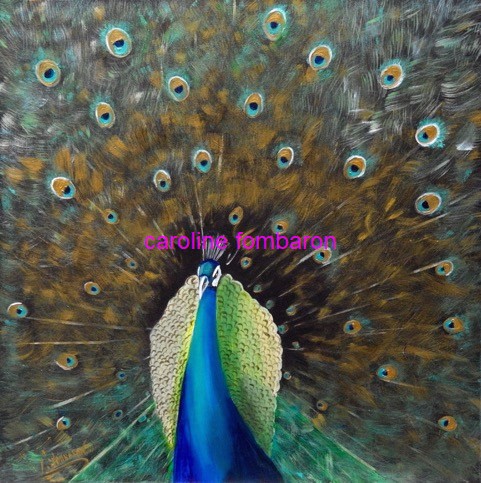 Le paon royal (acrylique sur toile)