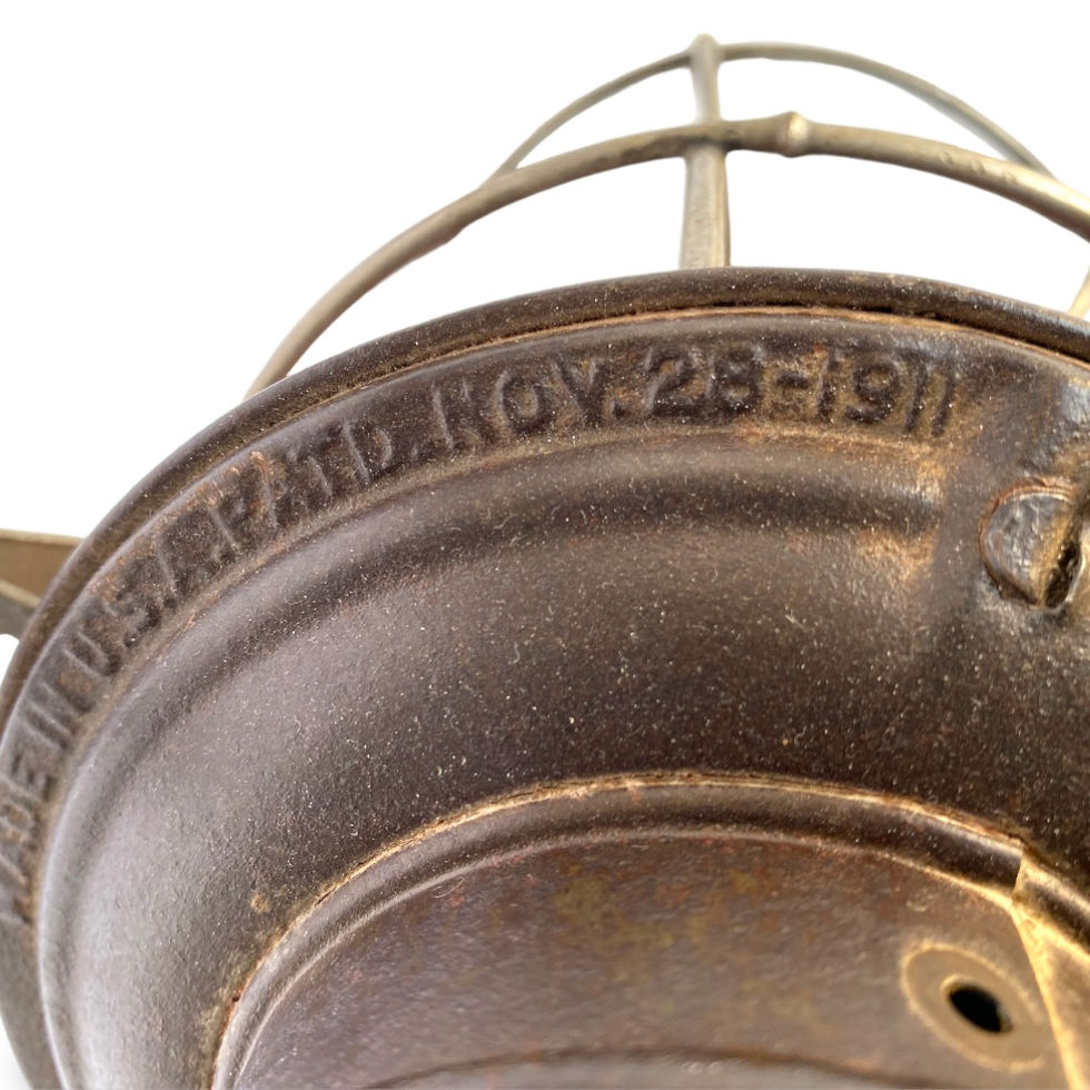 Patent date on Adams & Westlake Railroad Lantern Antique