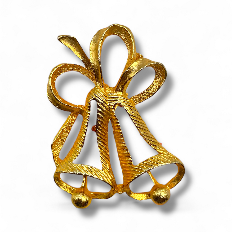 Vintage Avon Christmas Bells Vintage Pin/Brooch gold toned