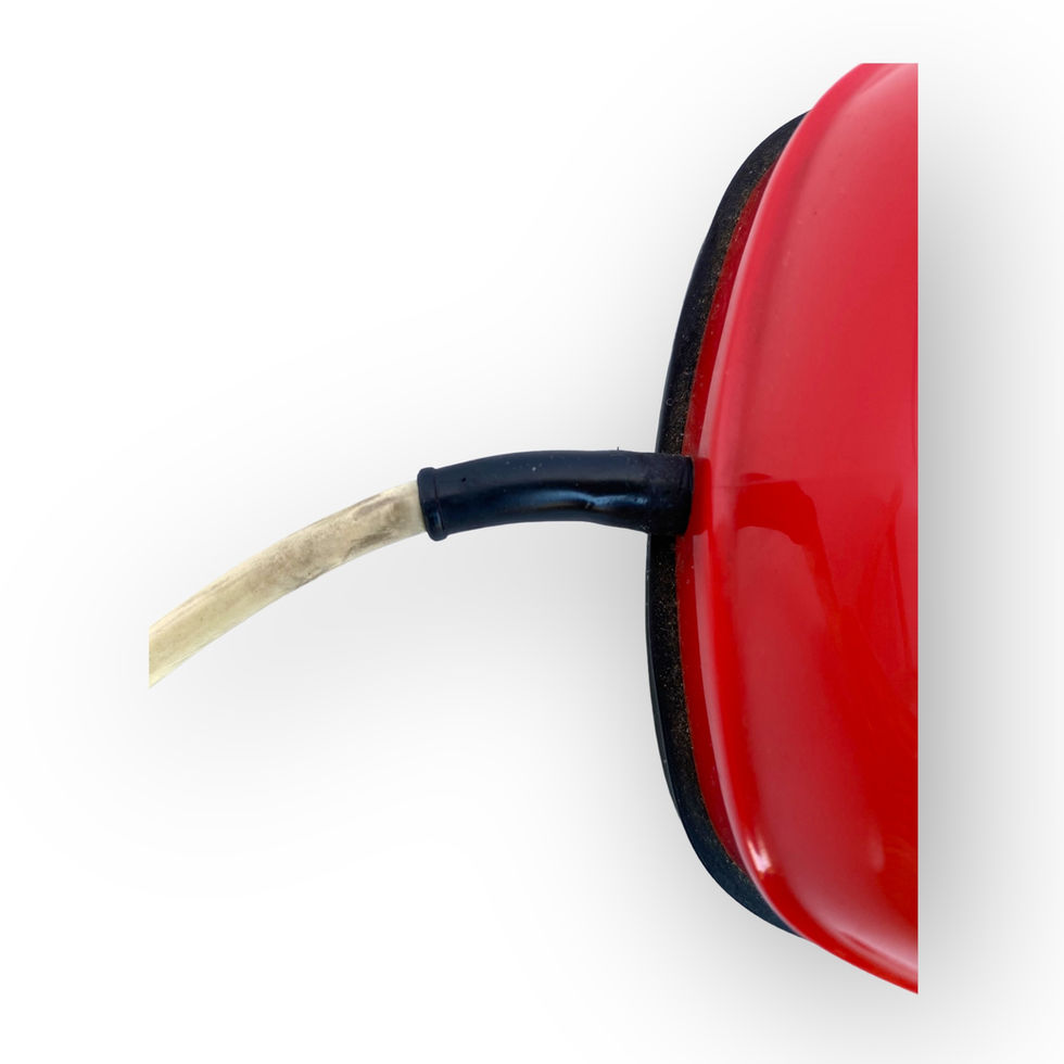 mid-century modern red ericsson rotary dial telephone cord