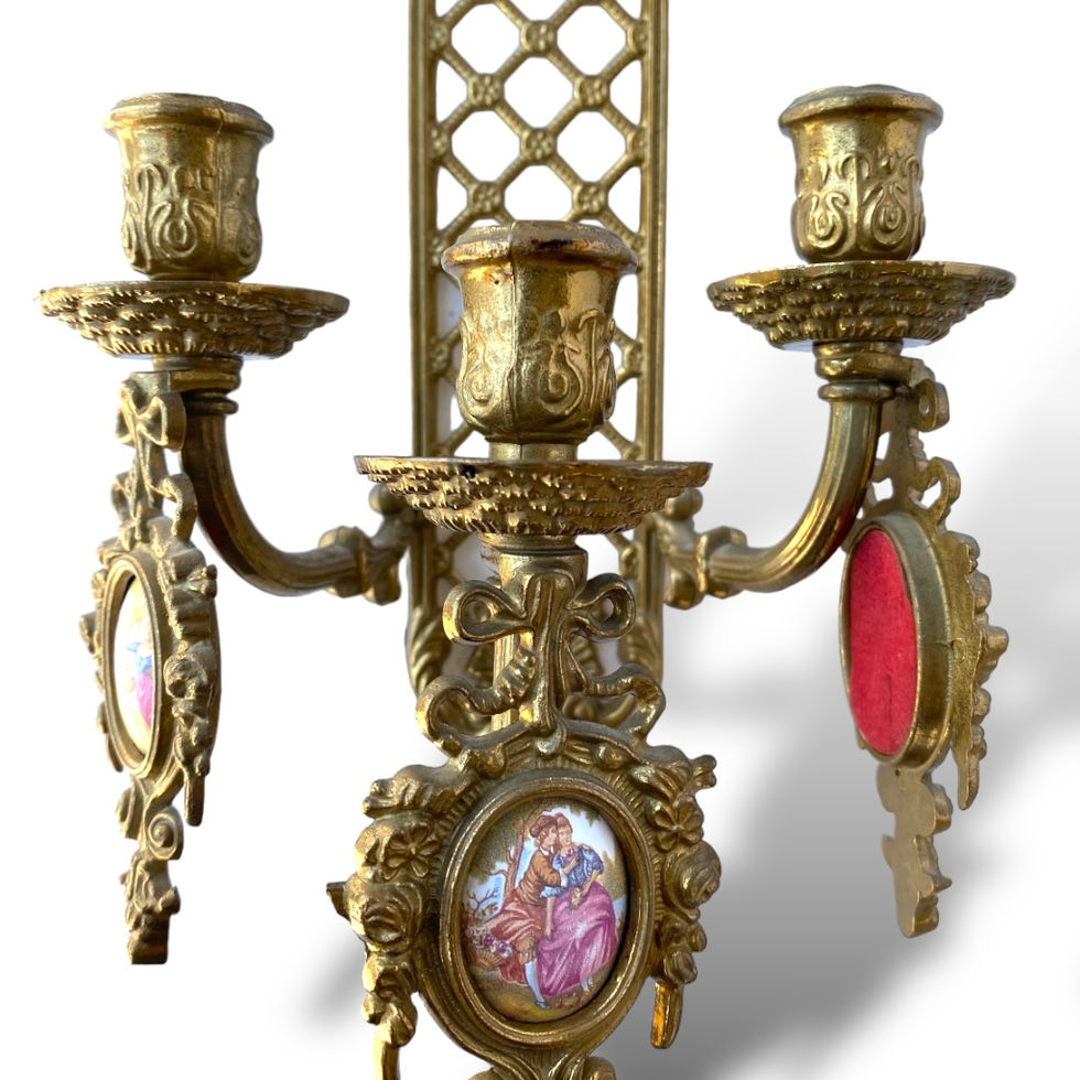Rococo Style Italian Wall Sconces Pair Vintage