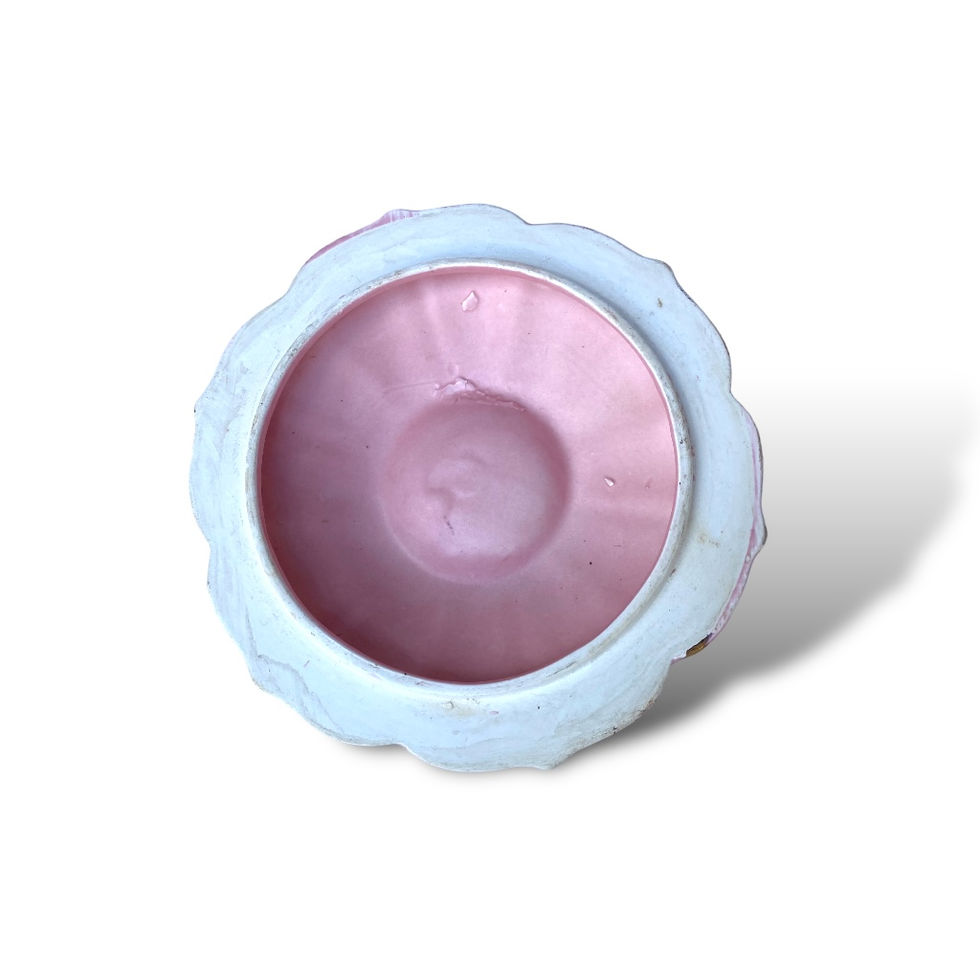 Inside view of Pink retro trinket dish lid