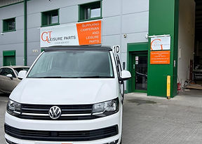 campervan parked outside GT Leisure Parts