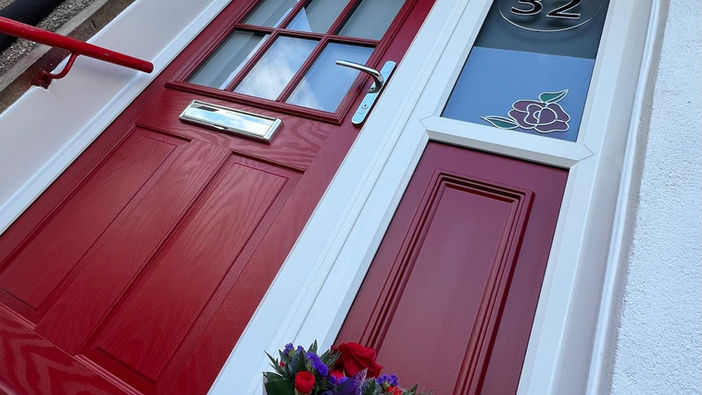 red front door