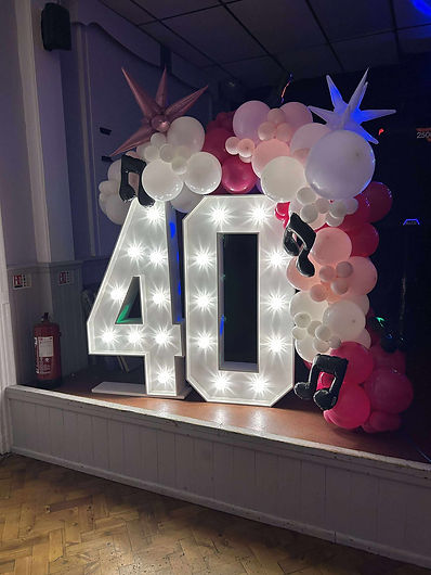 Light up number 40 with balloons in Doncaster.jpeg
