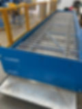 Used h/d slat conveyor c/w controls close up