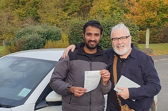 Driving instructor and student