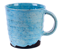 Blue ceramic pottery mug