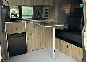 table in a campervan