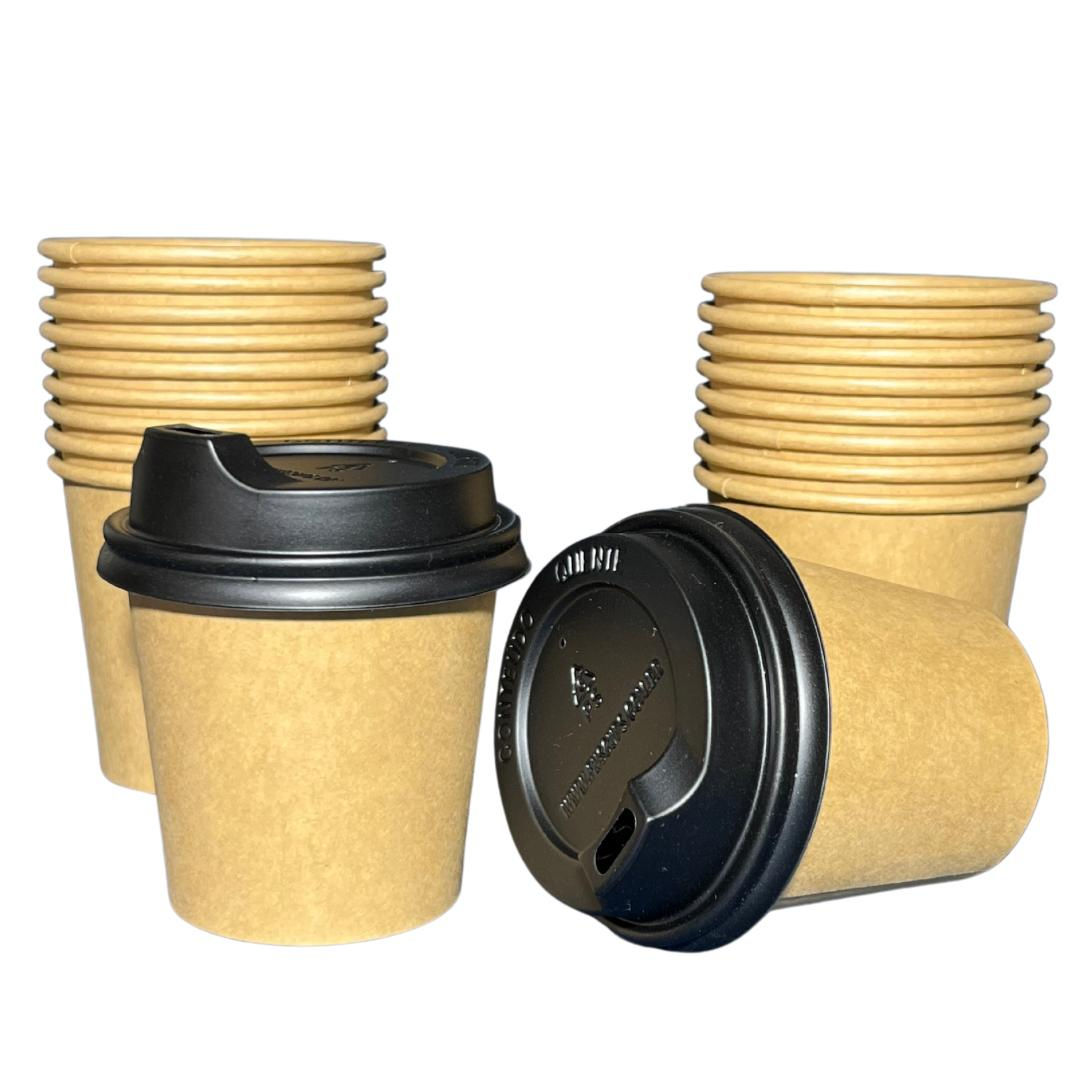 Copo De Papel Kraft 110ml C/tampa *biodegradável - 1000 Un