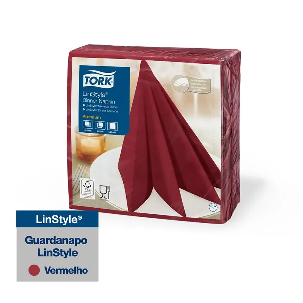 Miniatura: Guardanapo Super Premium Simula Pano Biodegradável Vermelho - 50un