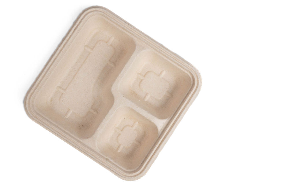 Miniatura: Marmita Com Tampa Palha Milho Biodegradável 1100ml- 25 Un