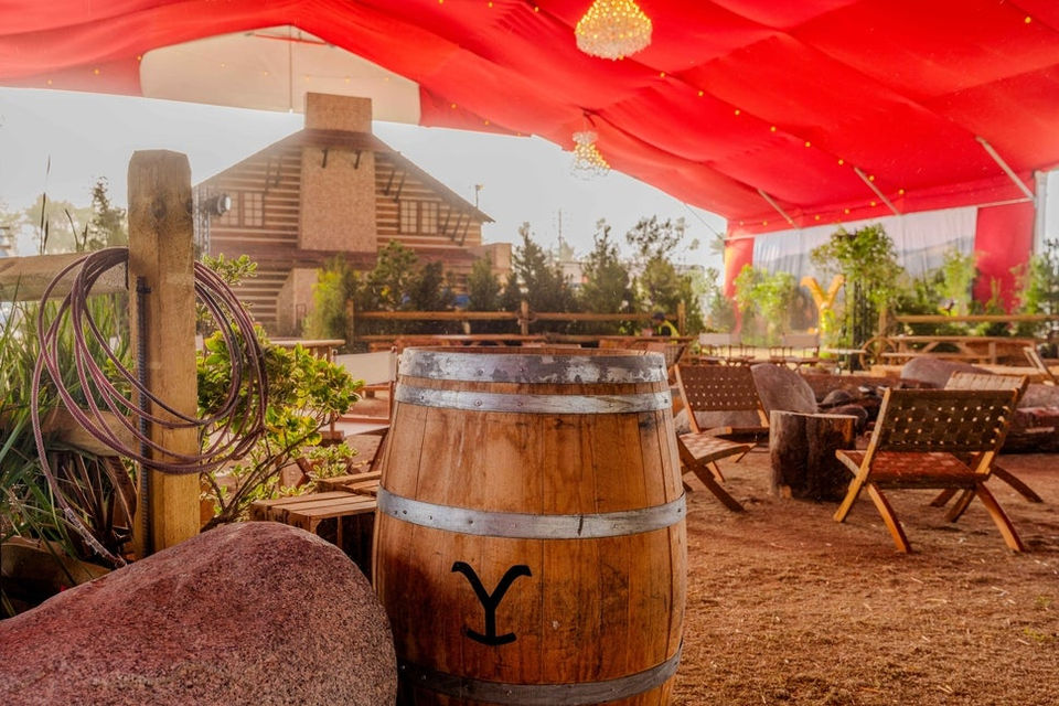 Life-sized recreation of the Dutton Ranch from Yellowstone fabricated for Stagecoach Festival