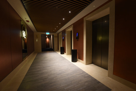 Lighting in the elevator area of the floor