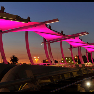 The bridge from the side - pink lighting