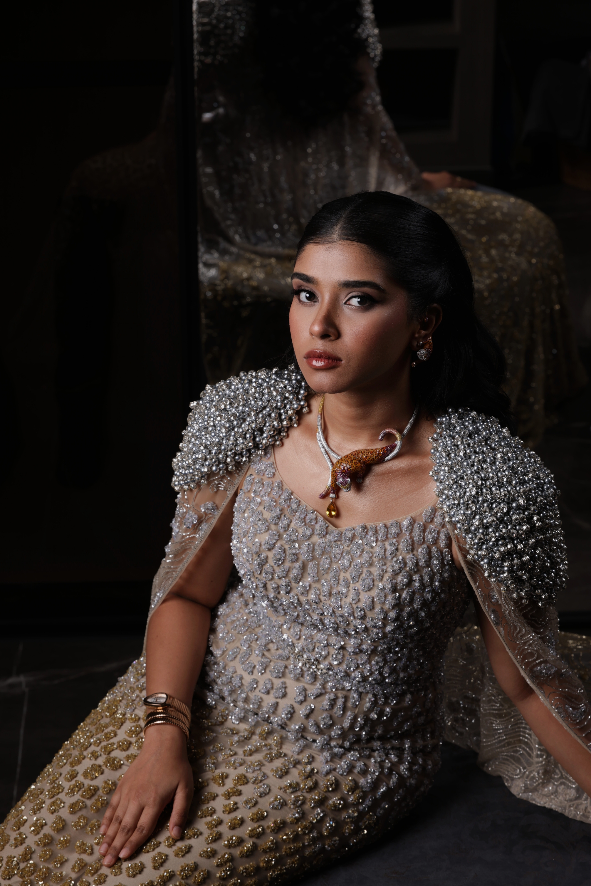 Bride in an elegant gown — bridal portrait by Sujay Naidu, Best Photographer in Bangalore