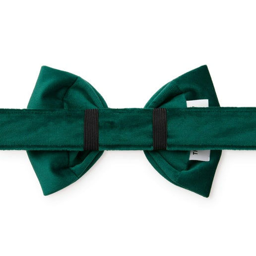 Thumbnail: Forest Green Velvet Holiday Dog Bow Tie