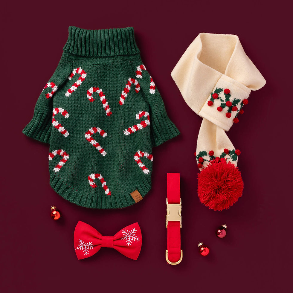 Thumbnail: Holly Bobble Knit Dog Scarf