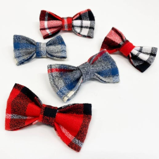 Thumbnail: Flannel PJ's Plaid Dog Collar – Red or Blue