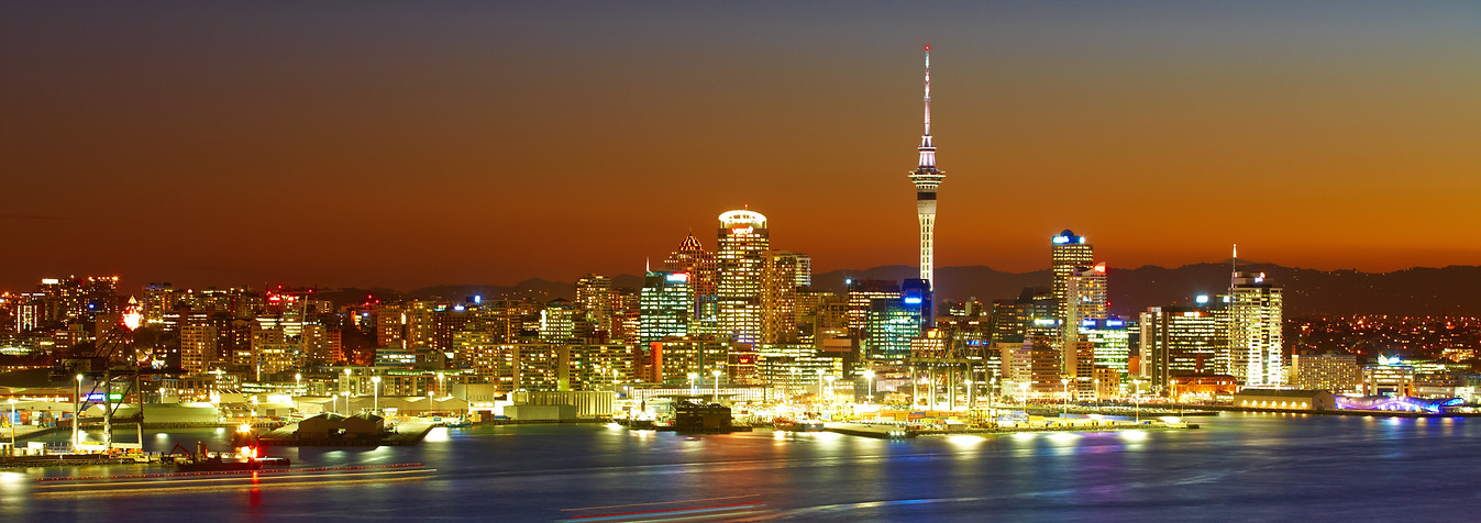 Evening view of Auckland from Devonport_