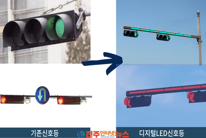 (주) 안전한신호등의 디지털 LED 신호등은 매립형이다!