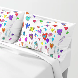Funda de almohada corazones
