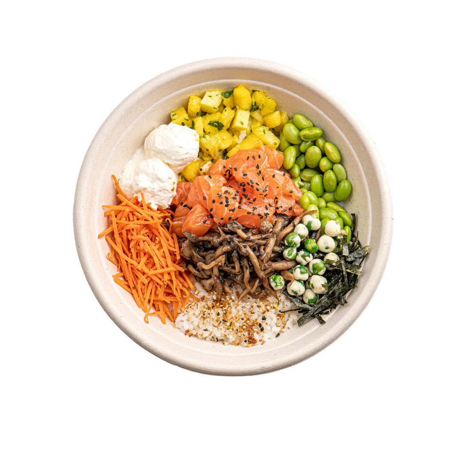 Poke de Salmão e Cogumelos