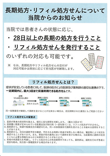 長期処方・リフィル処方せんについて