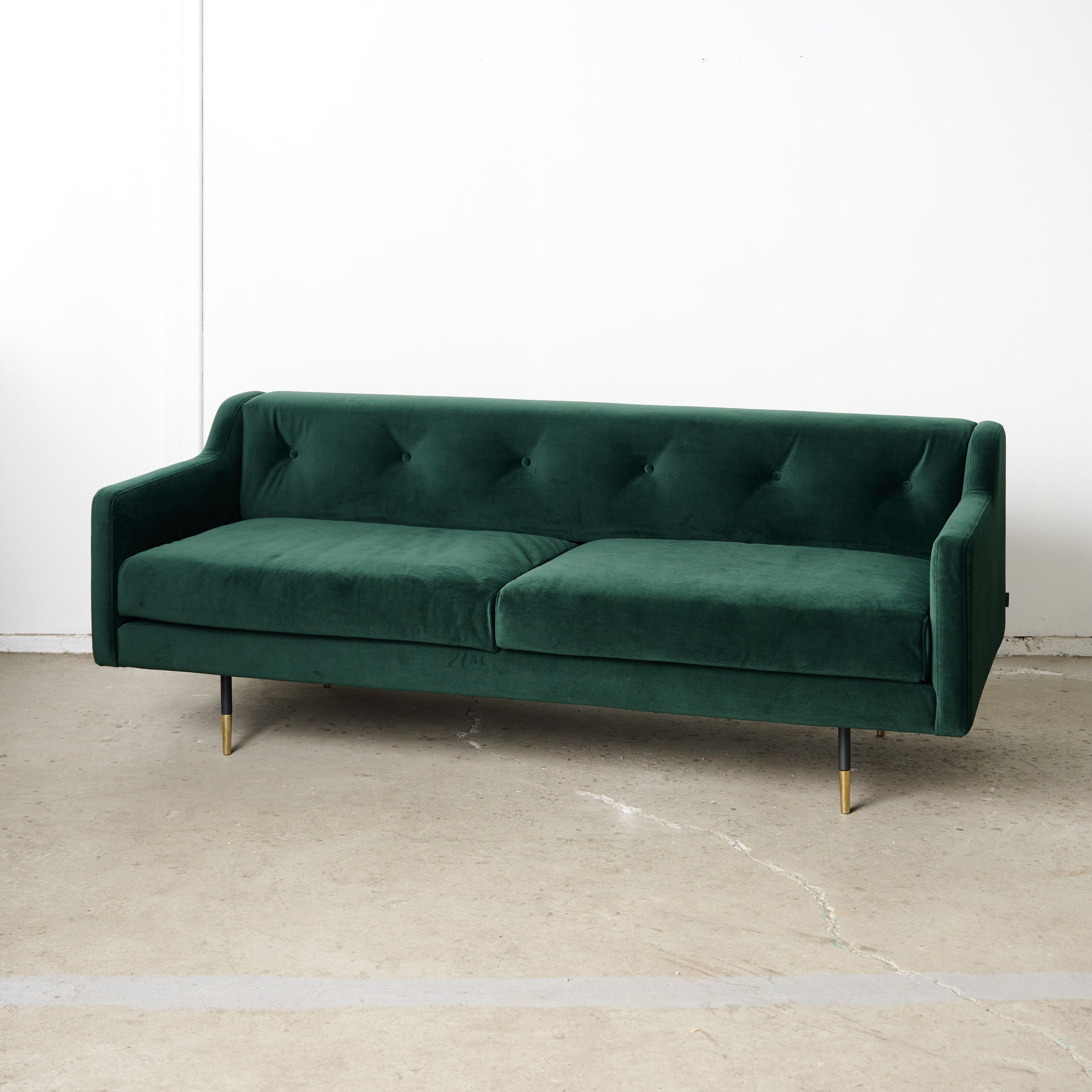 ダークグリーンソファ