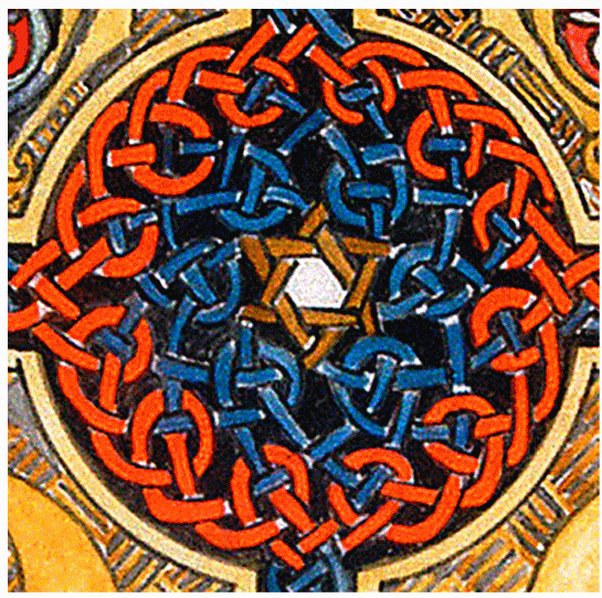 Celtic knotwork rosette detail
