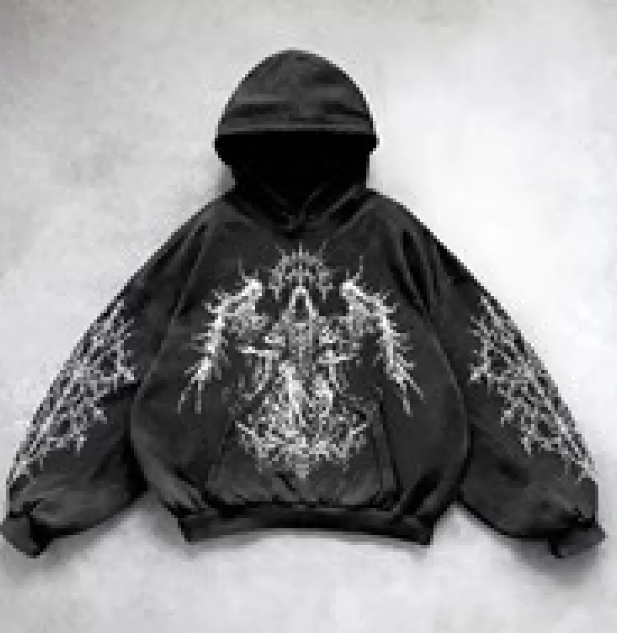 Thumbnail: Hooded Printed Hip Hop Y2G Streetwear Sweatshirt