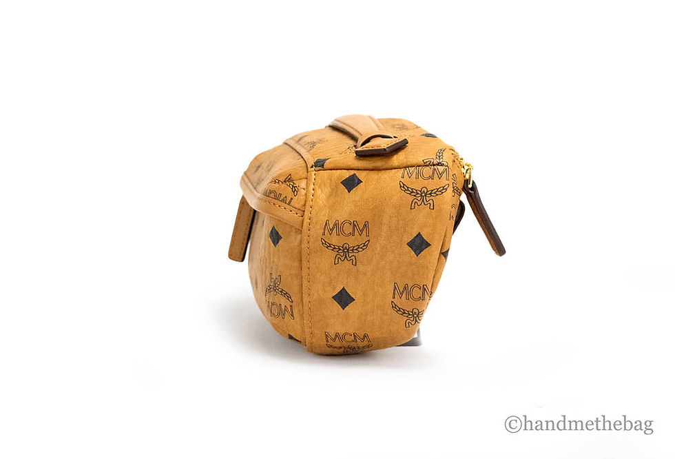Thumbnail: MCM Visetos Small Cognac Pebbled Leather Multifunctional Belt Bag