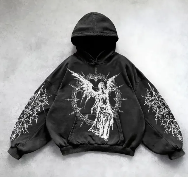 Thumbnail: Hooded Printed Hip Hop Y2G Streetwear Sweatshirt