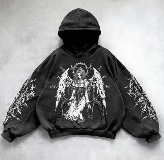 Thumbnail: Hooded Printed Hip Hop Y2G Streetwear Sweatshirt