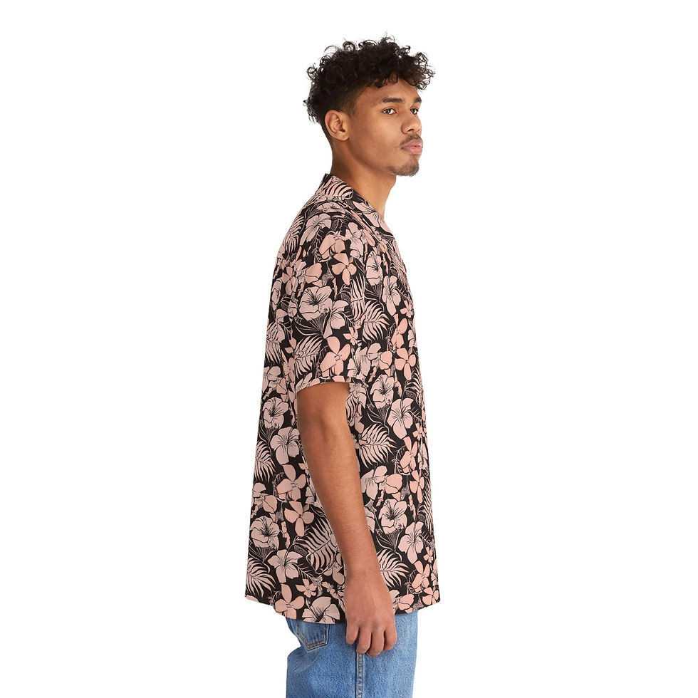 Thumbnail: Men's Pink Floral Hawaiian Shirt