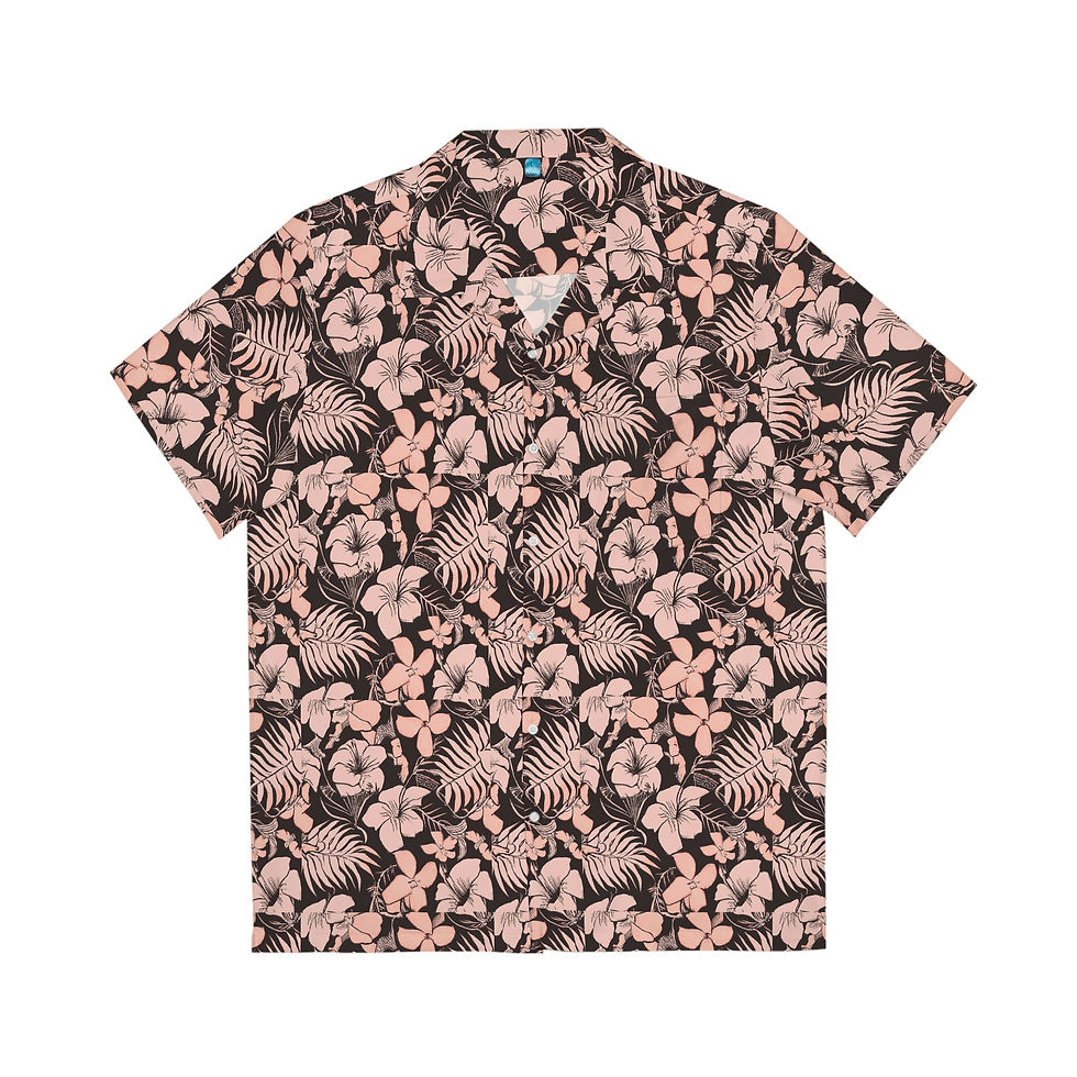 Thumbnail: Men's Pink Floral Hawaiian Shirt
