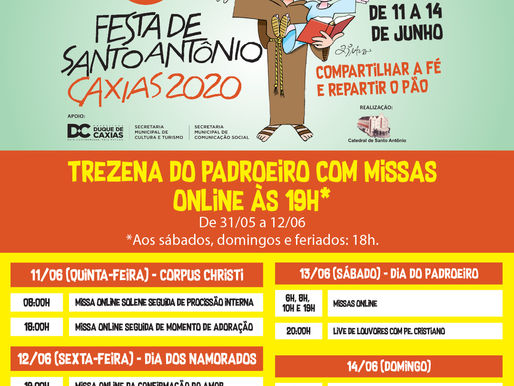 Santo Antônio é celebrado com festa online em Duque de Caxias