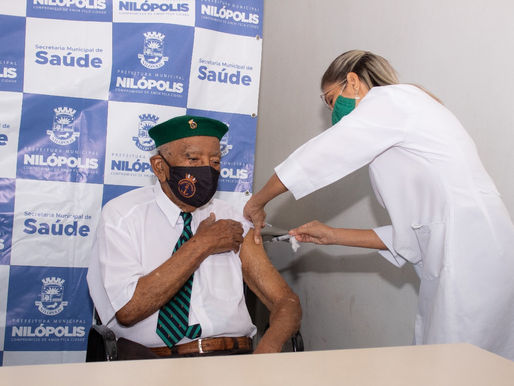 Ex-Combatente da Segunda Guerra Mundial é o primeiro vacinado contra a Covid-19 em Nilópolis