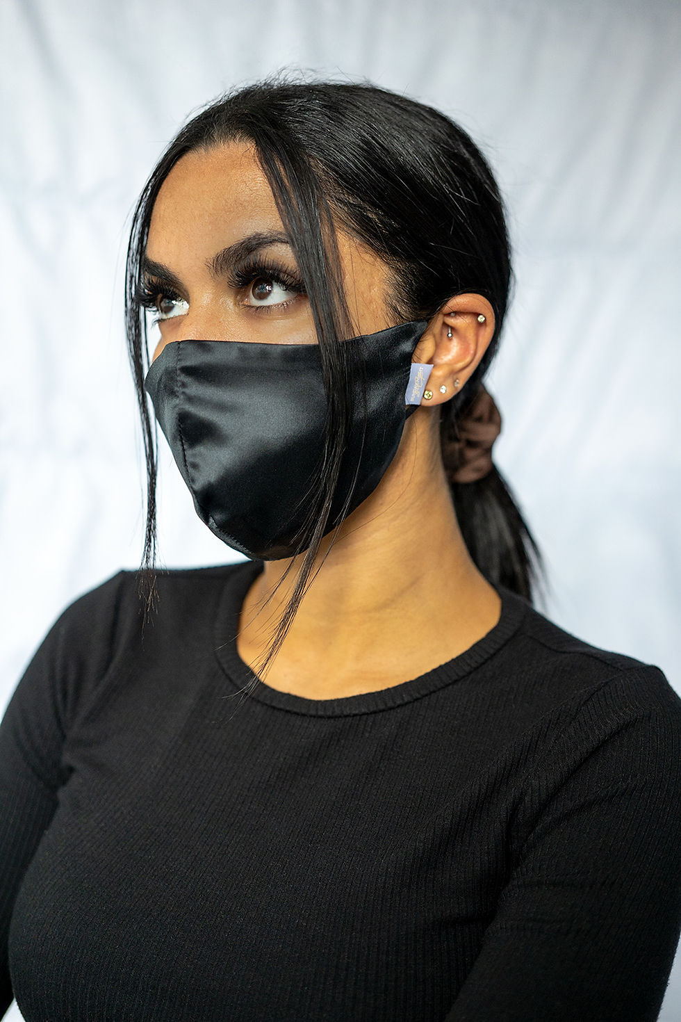 Thumbnail: Pitch Black Silk Face Mask