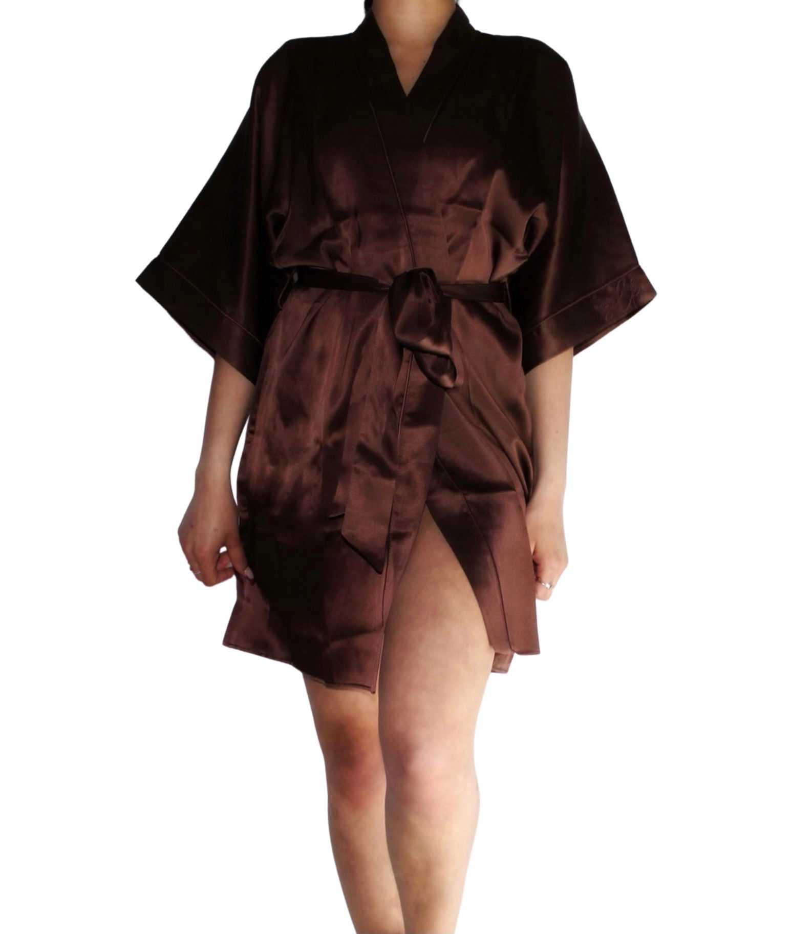 Chocolate Brown Silk Robe
