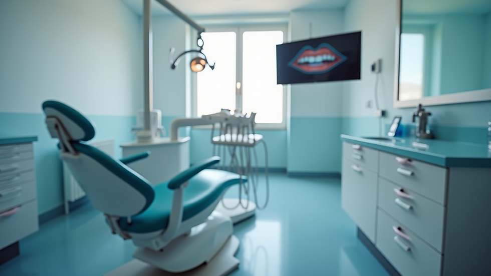 Close-up view of a dental clinic with modern equipment