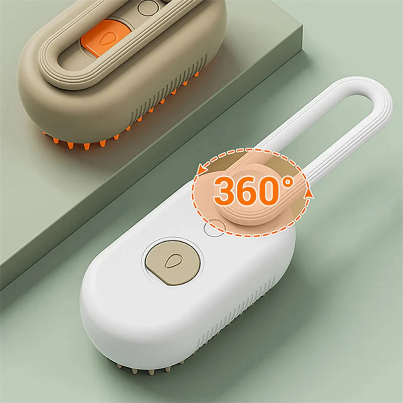 Miniature : Cat Steam Brush Steamy Dog Brush 3 in 1 Electric Spray Cat Hair Brushes for Mass