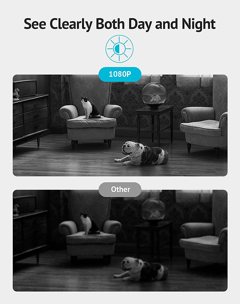 Miniature : Indoor Security Camera,1080P Home Security Camera with Sound & Motion Detection,