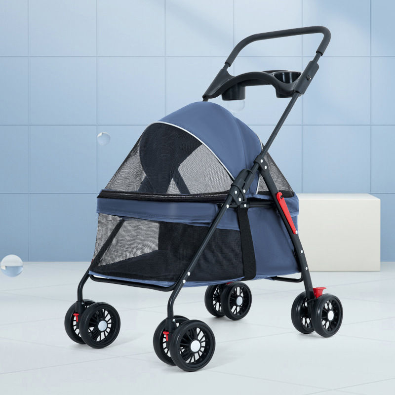 Miniature : Pet Stroller Lightweight Folding Walking Pet 