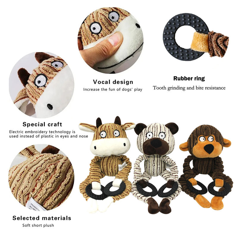 Miniature : Fun Pet Toy Monkey Shape Corduroy